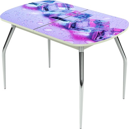 Кухонный стол раздвижной Ривьера исп.2 ноги метал. крашеные №24 Фотопечать (Вода №2) в Вологде - изображение