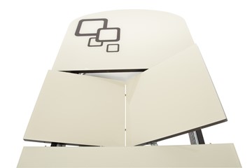 Раздвижной стол Ривьера мини дерево №1, Рисунок квадро (стекло белое/черный/белый) в Вологде - предосмотр 4