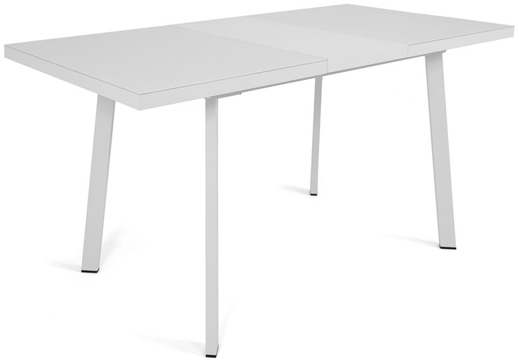 Кухонный стол раскладной Сальвадор-2G (ноги белые, стекло cristal/белый цемент) в Вологде - изображение 3