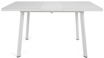 Кухонный стол раскладной Сальвадор-2G (ноги белые, стекло cristal/белый цемент) в Вологде - предосмотр 5