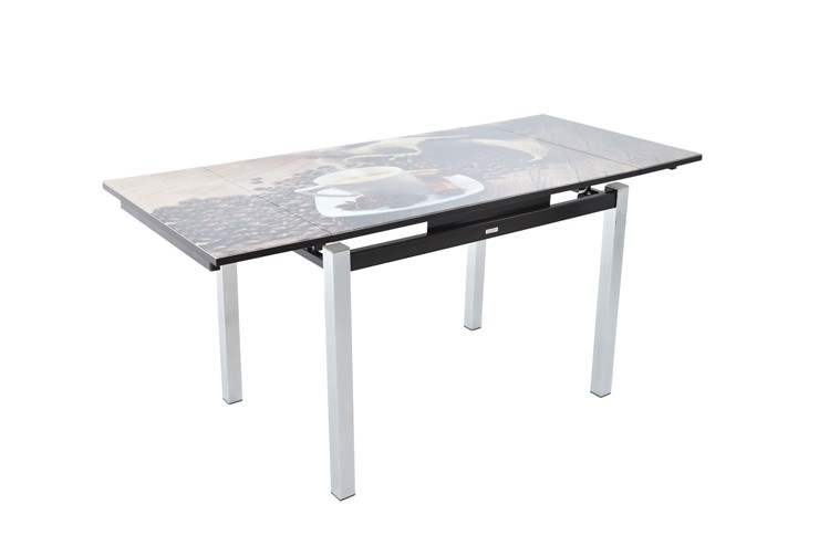Кухонный стол раскладной Шанхай исп. 2, ноги метал. крашеные №21 Фотопечать (Мрамор №12) в Вологде - изображение 3