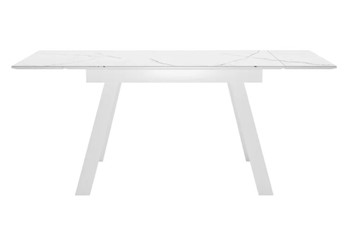Кухонный раскладной стол SKL 140, керамика белый мрамор/подстолье белое/ножки белые в Вологде - предосмотр 2