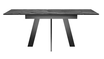 Раздвижной стол SKM 120, керамика черный мрамор/подстолье черное/ножки черные в Вологде - предосмотр 4