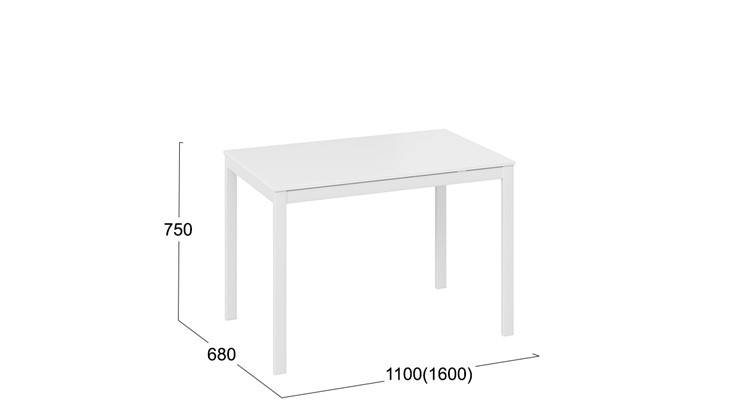 Стол раздвижной Слайд тип 2 (Белый матовый, Белый) в Вологде - изображение 4