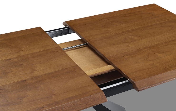 Кухонный стол раздвижной T1712A: орех 180 (WK-07)/черный (PC-02) в Вологде - изображение 2