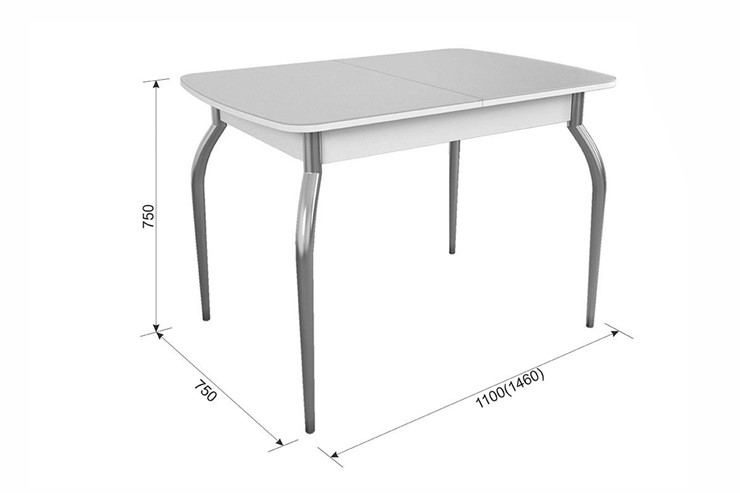 Кухонный раскладной стол Танго, белый/белый в Вологде - изображение 4
