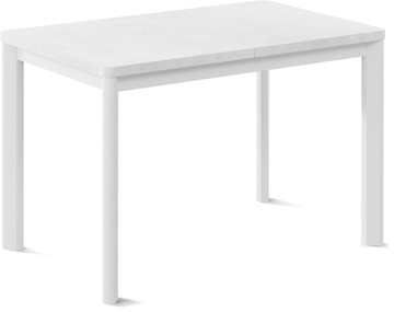 Кухонный стол раздвижной Токио-1L (ноги металлические белые, белый цемент) в Вологде