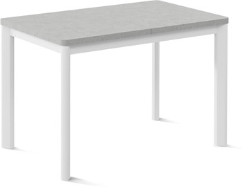 Кухонный стол раскладной Токио-1L (ноги металлические белые, светлый цемент) в Вологде