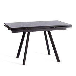 Кухонный раскладной стол VIGO ЛДСП/HPL/металл,120x80x30х30х75 см, Мрамор чёрный/чёрный арт.19730 в Вологде - предосмотр