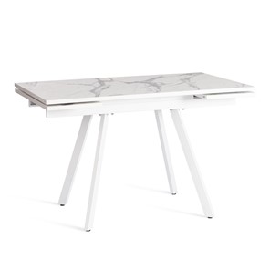 Раздвижной стол VIGO ЛДСП/HPL/металл,120x80x30х30х75 см, Мрамор светлый/белый арт.20623 в Вологде