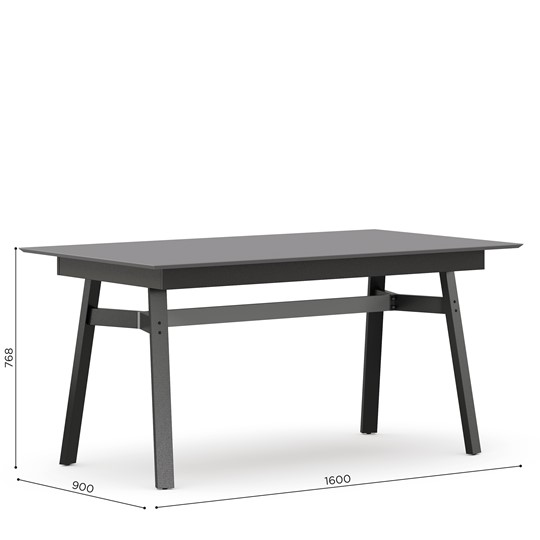 Обеденный стол 1600 Элиот ЛД 414.100.000, Оникс Серый/Чёрный в Вологде - изображение 3