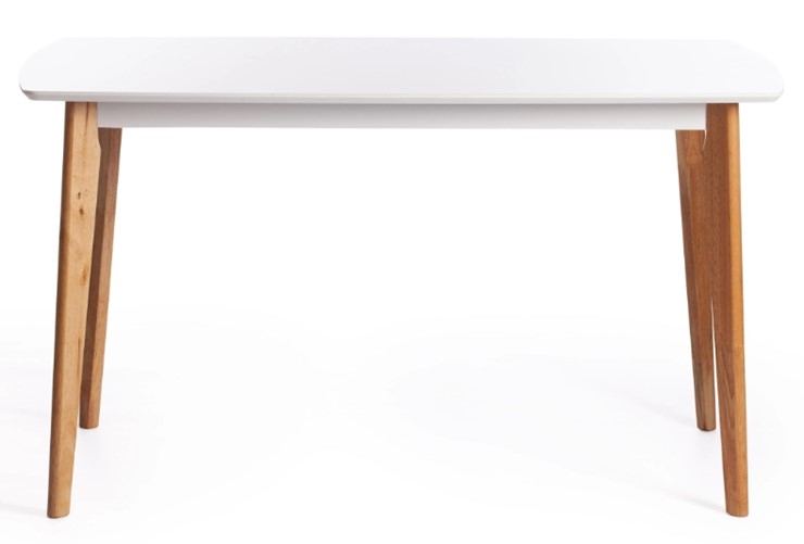Кухонный обеденный стол Claire, дерево гевея/МДФ 135x80x75 Белый/натуральный арт.15112 в Вологде - изображение 1