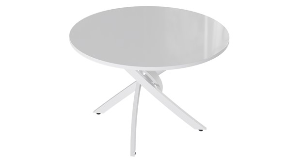Стол обеденный Diamond тип 2 (Белый муар/Белый глянец) в Вологде - изображение