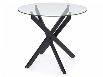Стол на кухню Dikline R900 стекло/ножки черный металл в Вологде - предосмотр