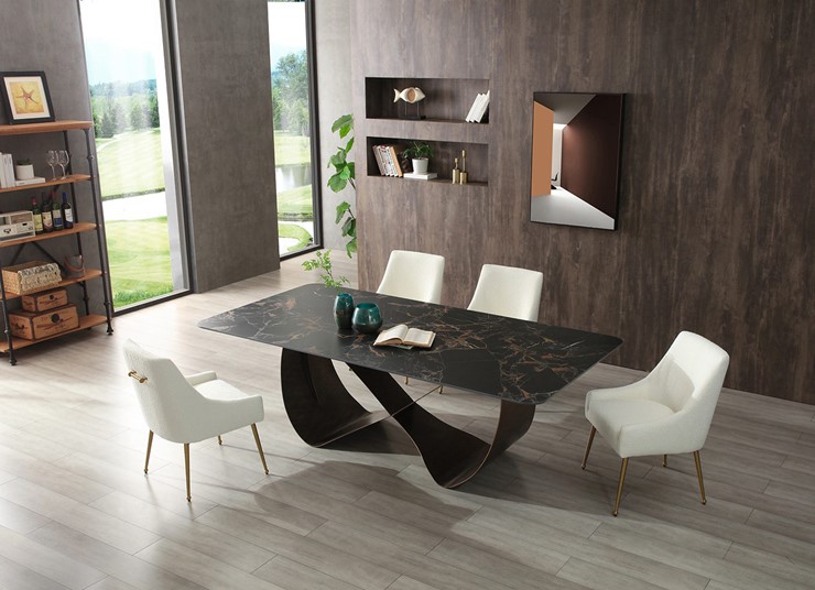 Кухонный стол DT9305FCI (240) черный керамика/бронзовый в Вологде - изображение 6