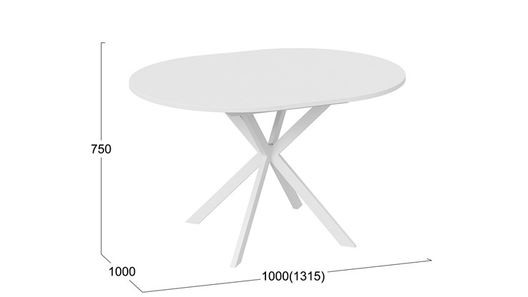 Кухонный обеденный стол Мэдисон Тип 1 (Белый муар, Белый) в Вологде - изображение 4