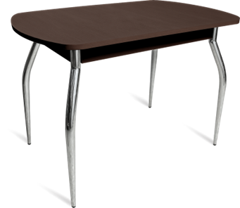 Кухонный стол ПГ-05 ЛДСП, дуб молочный ЛДСП/35 гнутые металл хром в Вологде - предосмотр 1