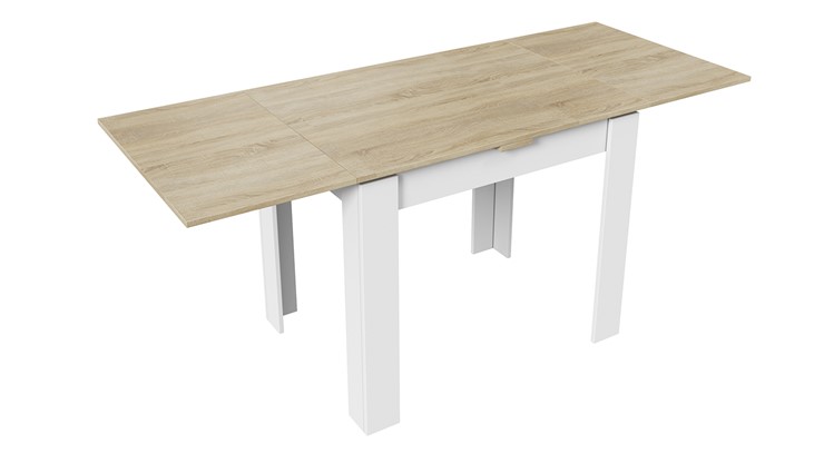 Кухонный раскладной стол Промо тип 3 (Белый/Дуб сонома светлый) в Вологде - изображение 1