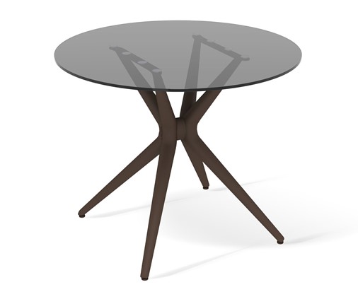 Обеденный стол SHT-ТT26 90 стекло/SHT-TU30 дымчатый/коричневый в Вологде - изображение