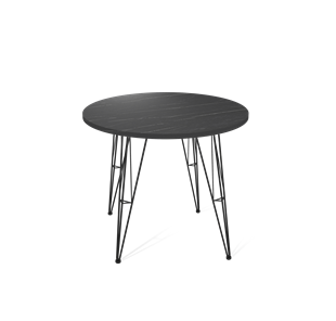 Круглый стол на кухню SHT-TU10 / SHT-TT 80 ЛДСП (камень пьетра гриджио черный/черный) в Вологде