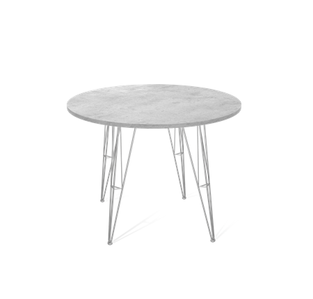 Кухонный обеденный стол SHT-TU10 / SHT-TT 90 ЛДСП (бетон чикаго светло-серый/хром лак) в Вологде - изображение