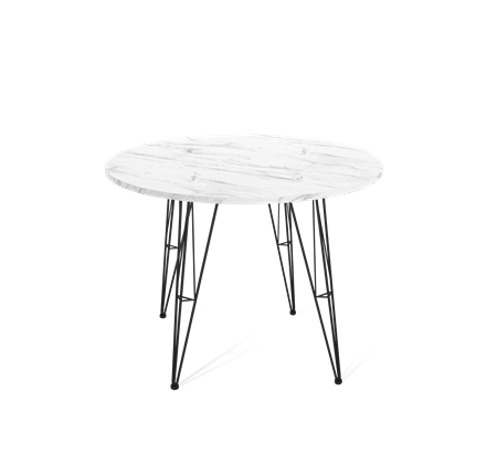 Стол кухонный SHT-TU10 / SHT-TT 90 ЛДСП (мрамор кристалл/черный) в Вологде - изображение