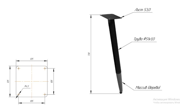 Кухонный стол SHT-TU12 (3 шт.)/ТT 80/80 (черный/темный орех/венге) в Вологде - изображение 1