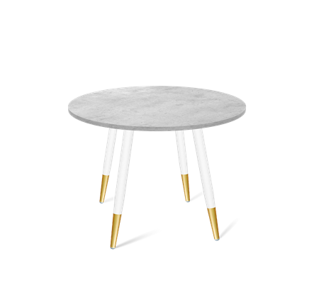 Стол на кухню SHT-TU14 / SHT-TT 90 ЛДСП (бетон чикаго светло-серый/белый муар/золото) в Вологде - изображение