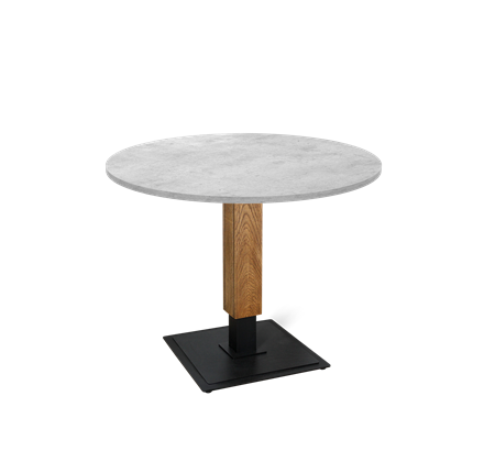 Обеденный стол SHT-TU22 / SHT-TT 90 ЛДСП (бетон чикаго светло-серый/дуб брашированный корич/черный муар) в Вологде - изображение