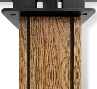 Кухонный обеденный стол SHT-TU22 (2 шт.)/ТT 120/80 (дуб брашированный коричневый/черный муар/белый шагрень) в Вологде - предосмотр 6