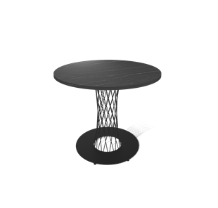 Обеденный круглый стол SHT-TU3-1 / SHT-TT 80 ЛДСП (камень пьетра гриджио черный/черный муар) в Вологде