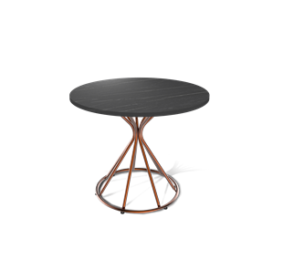 Круглый стол на кухню SHT-TU4-1 / SHT-TT 80 ЛДСП (камень пьетра гриджио черный/медный металлик) в Вологде