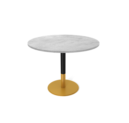 Кухонный обеденный стол SHT-TU43 / SHT-TT 90 ЛДСП (бетон чикаго светло-серый/черный муар/золото) в Вологде - изображение