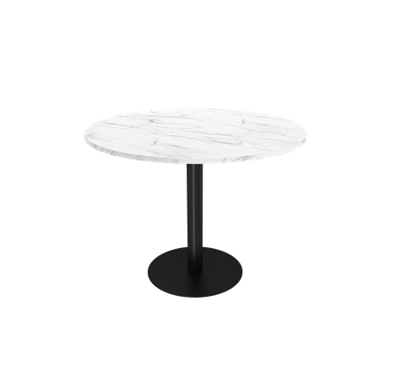 Кухонный обеденный стол SHT-TU43-1 / SHT-TT 90 ЛДСП (мрамор кристалл/черный муар) в Вологде - изображение
