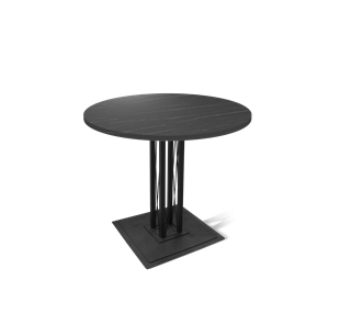 Круглый кухонный стол SHT-TU6-BS1 / SHT-TT 80 ЛДСП (камень пьетра гриджио черный/черный) в Вологде