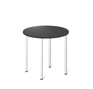 Круглый стол на кухню SHT-TU66 / SHT-TT 80 ЛДСП (камень пьетра гриджио черный/белый) в Вологде