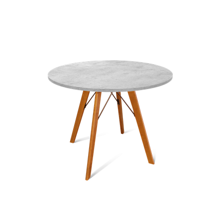 Стол на кухню SHT-TU9 / SHT-TT 90 ЛДСП (бетон чикаго светло-серый/светлый орех) в Вологде - изображение