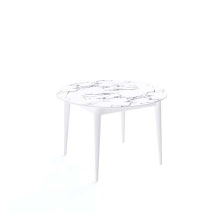 Обеденный раздвижной стол Kenner W1200 (Белый/Мрамор белый) в Вологде - изображение
