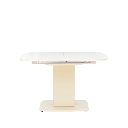 Кухонный стол раскладной Leset Денвер 1Р (Капучино лак/стекло глянцевое капучино) в Вологде - изображение