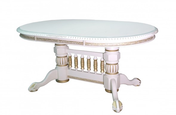 Кухонный стол раскладной Азия 106Х160Х200Х240, Слоновая кость+Патина в Вологде - изображение