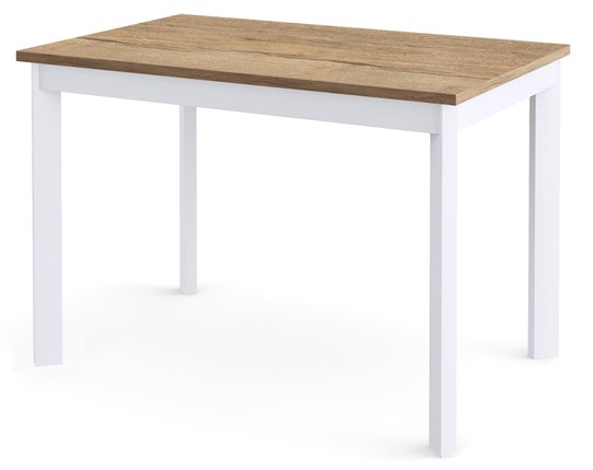 Кухонный раскладной стол Dikline L110 Дуб Галифакс натуральный/ножки белые в Вологде - изображение