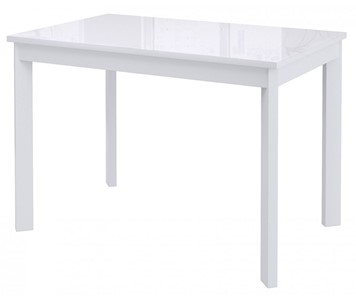 Кухонный раздвижной стол Dikline Ls110, стекло белое/ножки белые в Вологде - предосмотр