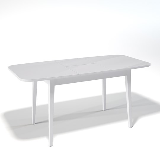 Кухонный раскладной стол Kenner 1200M (Крем/Стекло белое глянец) в Вологде - изображение 1
