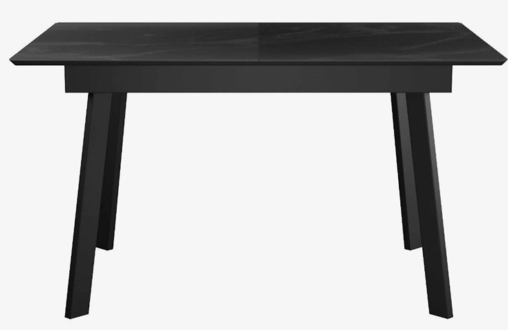 Стол на кухню раздвижной  DikLine SFH125 стекло Оптивайт Черный мрамор/подстолье черное в Вологде - изображение 1