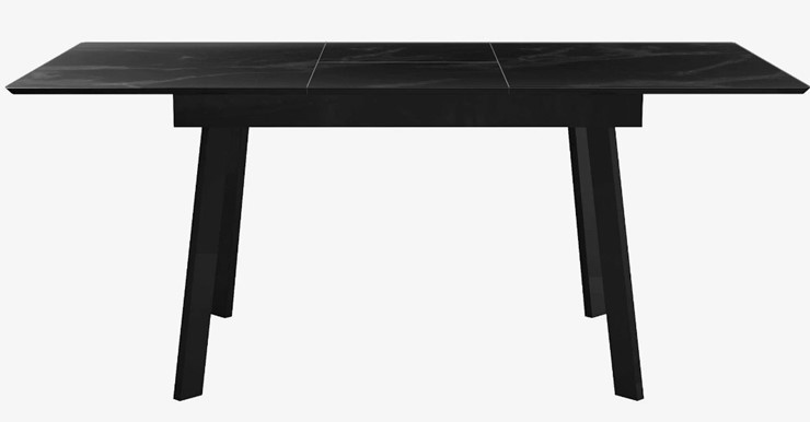 Стол на кухню раздвижной  DikLine SFH125 стекло Оптивайт Черный мрамор/подстолье черное в Вологде - изображение 3