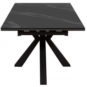 Стол обеденный раздвижной DikLine SFE140 Керамика Черный мрамор/подстолье черное/опоры черные (2 уп.) в Вологде - предосмотр 2