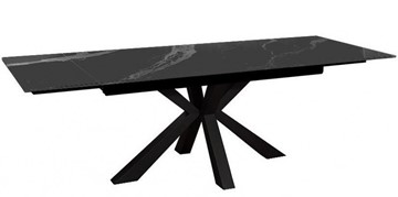 Стол обеденный раздвижной DikLine SFE140 Керамика Черный мрамор/подстолье черное/опоры черные (2 уп.) в Вологде - предосмотр 3