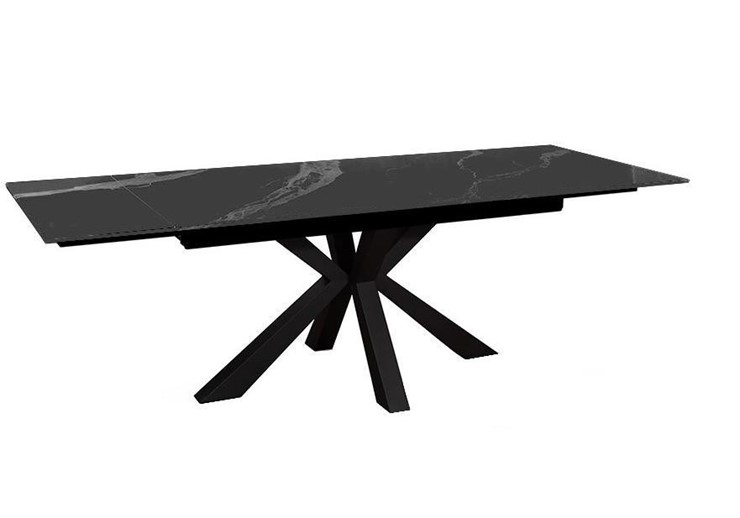 Стол обеденный раздвижной DikLine SFE160 Керамика Черный мрамор/подстолье черное/опоры черные (2 уп.) в Вологде - изображение 2