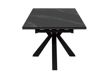 Стол обеденный раздвижной DikLine SFE160 Керамика Черный мрамор/подстолье черное/опоры черные (2 уп.) в Вологде - предосмотр 3