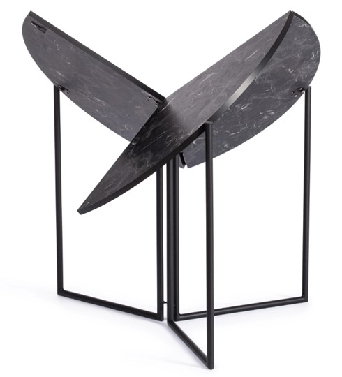 Стол складывающийся YOOP (mod. 1202) ЛДСП+меламин/металл, 100х100х72, чёрный мрамор/чёрный, арт.19491 в Вологде - изображение 1